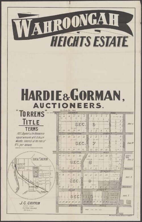 Wahroongah Heights Estate [cartographic material] / Hardie & Gorman, auctioneers