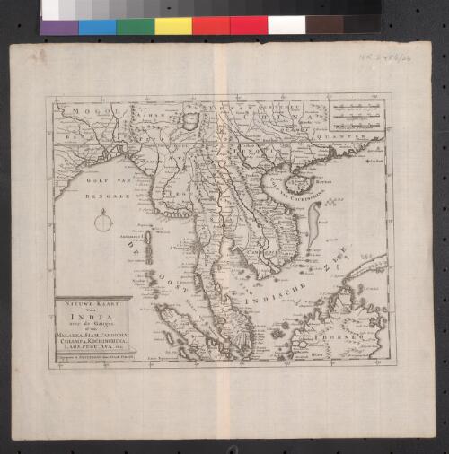 Nieuwe kaart van India over de Ganges, of van Malakka, Siam, Cambodia, Chiampa, Kochinchina, Laos, Pegu, Ava, enz. [cartographic material] / [Isaak Tirion]