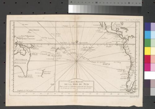 Carte reduite de la Mer du Sud [cartographic material] : pour servir a l'Histoire generale des voyages / par M. Bellin Ingr. de la marine et de la Societe Roye. de Londres