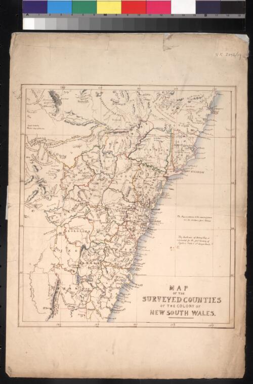 Map of the surveyed counties of the Colony of New South Wales [cartographic material]