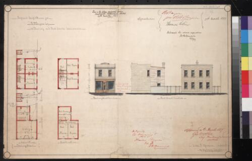 Proposed shop & houses for R. B. Baynes Esq. at Darling and Best Streets Woolloomooloo [technical drawing] / John B. Spencer Architect 56 Sydney Arcade