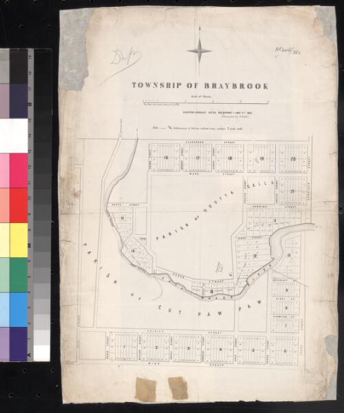Township of Braybrook [cartographic material] / James Reid Assist. Surveyor January 5 1855; lithographed by R. Meikle