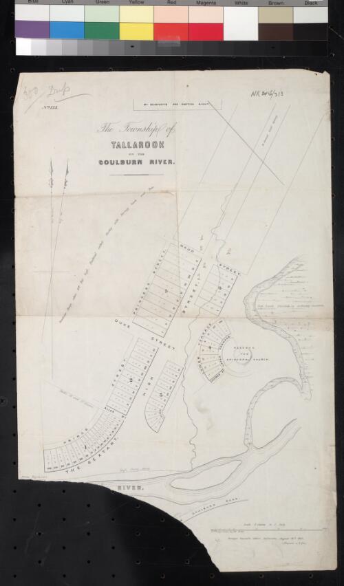 The township of Tallarook on the Goulburn River [cartographic material]/ T. W. Pinniger Surveyor May 1855; lithographed by E. Gilks