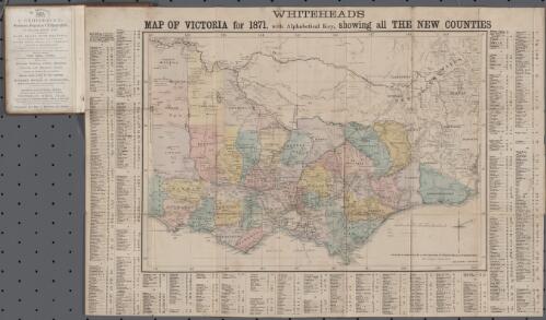 Whitehead's map of Victoria for 1871 [cartographic material] : with alphabetical key showing all the new counties
