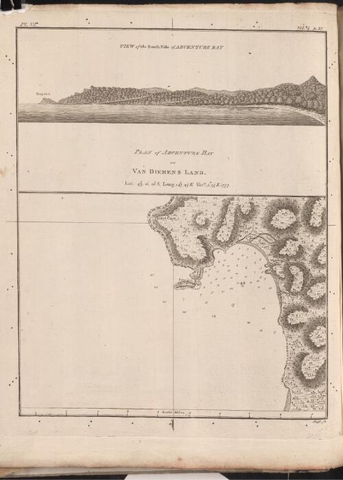 Plan of Adventure Bay on Van Diemens Land Lat. 43°21'20" S. Long. 147°25' E. Varn. 5°15' E. 1777 [cartographic material]
