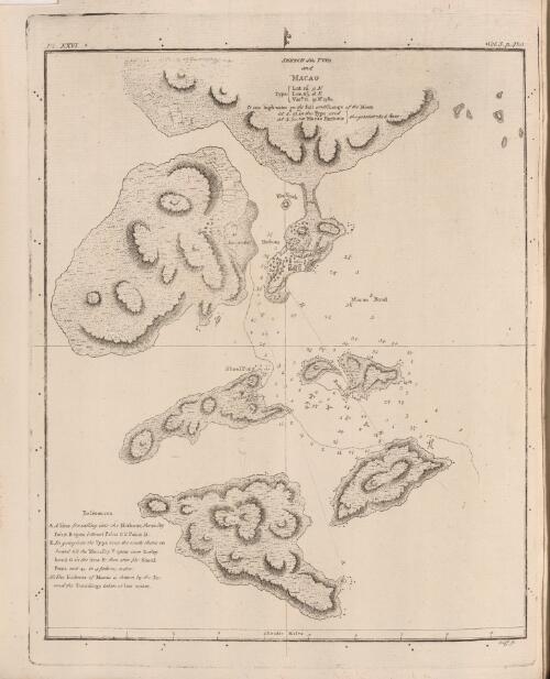 Sketch of the Typa and Macao [cartographic material] : Typa {Lat. 22°. 9. N. Lon. 113°. 48. E. Varn. 0. 19. W. 1780