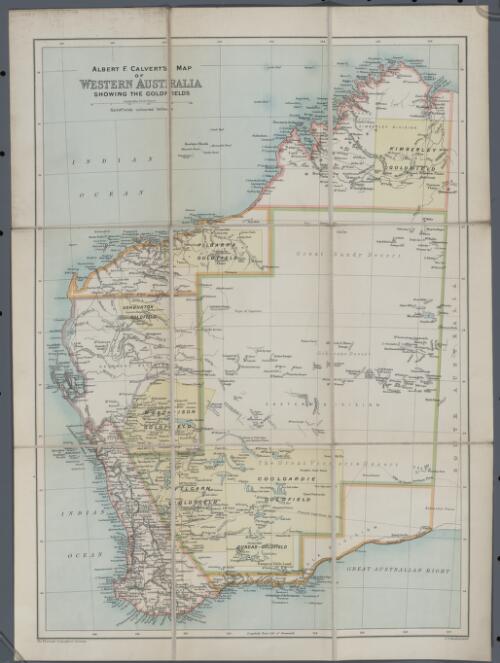 Albert F. Calvert's map of Western Australia showing the goldfields [cartographic material] / J.G. Bartholomew