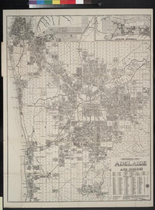 Reference map of Adelaide and suburbs [cartographic material] / W.G. Fuller, 68 Kent Terrace, Norwood