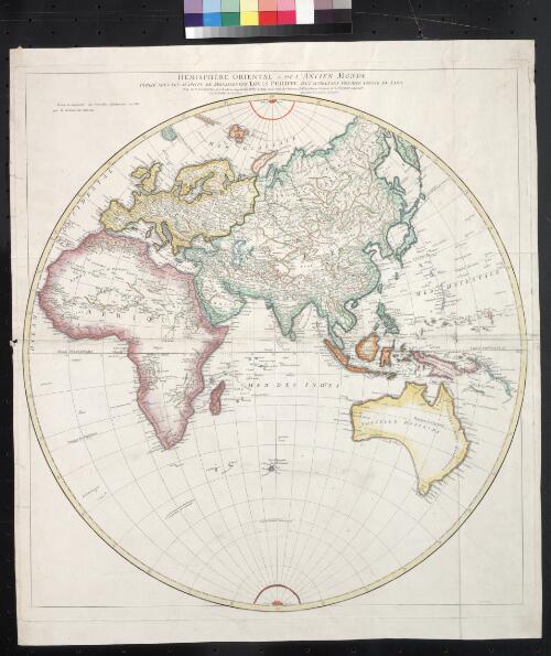 Hemisphere oriental ou de L'ancien monde [cartographic material] / G. De la Haye