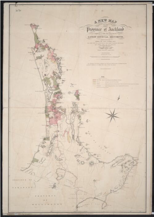 A New map of the Province of Auckland [cartographic material] / compiled for A. Willis, Gann and Co. from the latest official documents