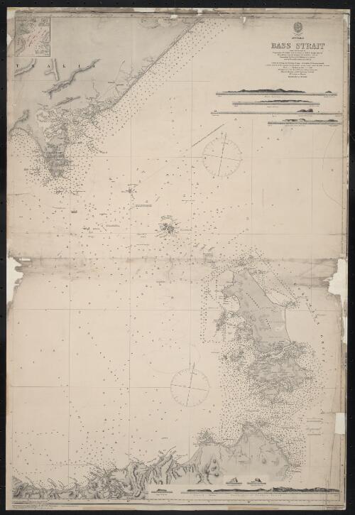 Australia-Bass Strait [cartographic material]. Sheet 1/ from the surveys of Commander J. L. Stokes, and the officers of H.M.S. Beagle 1839-43 with additions from the surveys of the Australian coast by Commanders H. L. Cox & G. B. Wilkinson R.N. 1864-7, Navg. Lieut. H. J. Stanley, R.N. 1868-73 and Commander Richard F. Hoskyn, R.N. 1886-7 ; engraved by Davies, Bryer & Co