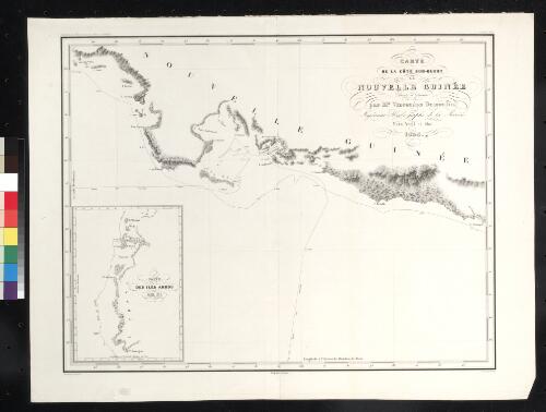 Carte de la cote sud-ouest de la Nouvelle Guinee [cartographic material] / levee et dressee par Mr. Vincendon Dumoulin Ingenieur hydrographe de la marine mars, avril et mai 1838