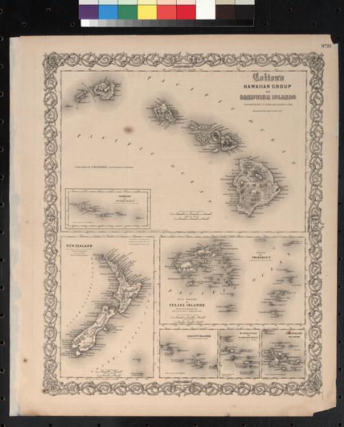 Coltons Hawaiian Group or Sandwich Islands [cartographic material] : surveyed by the U.S. Exploring Expedition, 1841 discovered by Capt Cook 1778