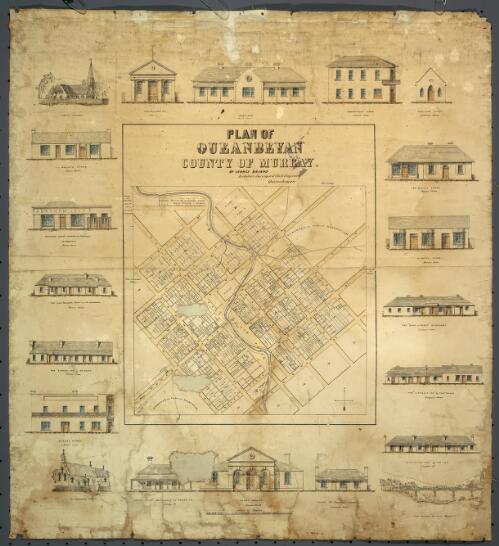 Plan of Queanbeyan, County of Murray [cartographic material] / by George Briand, Architect Surveyor & Civil Engineer, Queanbeyan