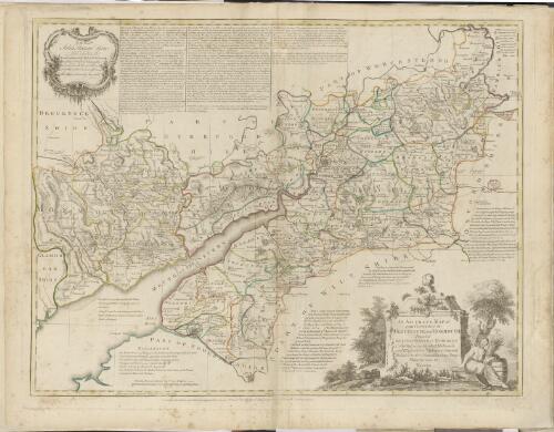 An accurate map of the Counties of Gloucester and Monmouth divided into their respective hundreds [cartographic material] : collected from the best materials and illustrated wth. historical extracts relative to their natural produce trade manufactures, &c. MLCCLX
