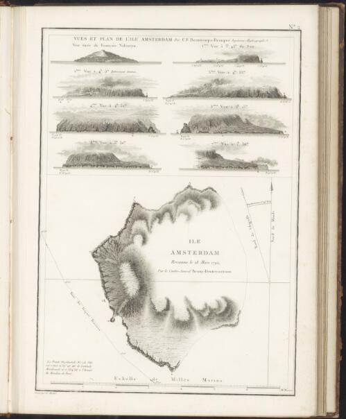 Ile Amsterdam, reconnue le 28 mars 1792 par le contre-amiral Bruny Dentrecasteaux [cartographic material]