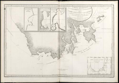 Carte générale de la partie méridionale de la Nouvelle Hollande,  appelée Terre d'Anthony Van Diemen, comprenant les découvertes faites dans cette partie par le contre amiral Bruny-Dentrecasteaux [cartographic material] / levée et dressée par C.F. Beautemps-Beaupre, ingénieur hydrographe, en 1792 et 1793 (an 1er de l'ere Francaise)