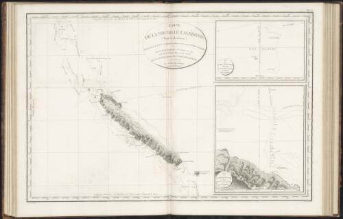 Carte de la Nouvelle Caledonie (New Caledonia) decouverte en 1774, par le capitaine Cook qui en reconnut la partie orientale ; et dont la partie occidentale a ete reconnue en 1792 et la partie du nord-est en 1793 (an 1er) par le contre-amiral Bruny-Dentrecasteaux [cartographic material] / levee et dressee par C.F. Beautemps-Beaupre, ingenieur hydrographe
