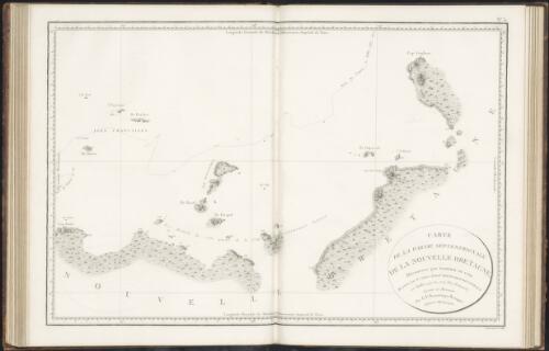 Carte de la partie septentrionale de la Nouvelle Bretagne, decouverte par Dampier, en 1700, reconnue par le contre-amiral Bruny-Dentrecastuaux, en juillet 1793 (an 1er de l'ere Francaise) [cartographic material] / levee et dressee par C.F. Beautemps-Beaupre, ingenieur-hydrographe