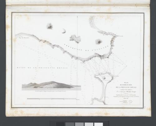 Plan de l'entrée du Hâvre de la Princesse Royale (Baie du Roi Georges) [cartographic material] / levé et dressé par M.M. Lottin et Faraguet, expédition de la corvette de S.M. l'Astrolabe, commandée par le Capitaine de frégate Dumont d'Urville, Octobre 1826