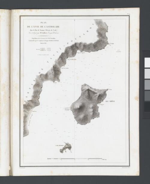 Plan de l'Anse de l'Astrolabe dans la Baie de Tasman, (Détroit de Cook) [cartographic material] / levé et dressé par Mr. Guilbert, Enseigne de Vaisseau, expédition de la corvette de S.M. l'Astrolabe, commandée par le Capitaine de frégate Dumont D'Urville, Janvier 1827