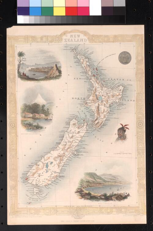 New Zealand [cartographic material / the map drawn & engraved by J. Rapkin ; the illustrations by H. Warren & engraved by J. B. Allen