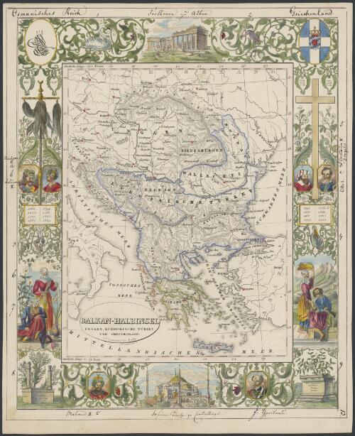 Balkan-Halbinsen, Ungar, Europaeische Turkey und Griechenland [cartographic material] / H. Leutemann sc