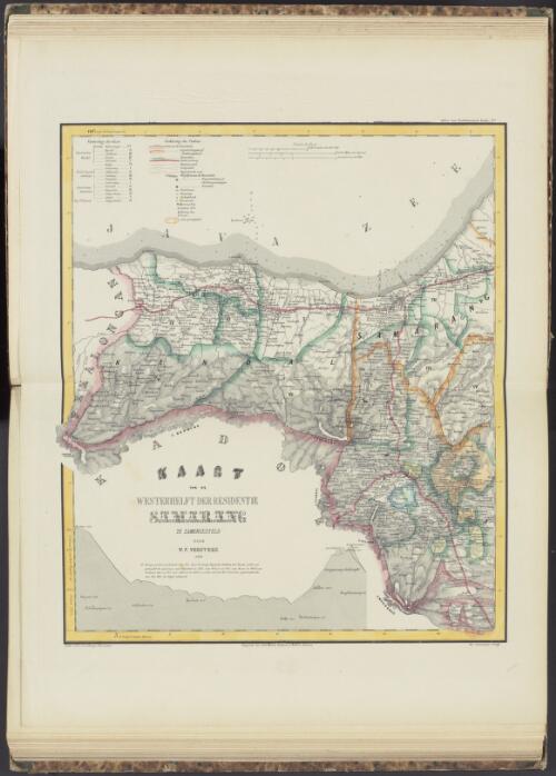 Kaart van de westerhelft der Residentie Samarang, 1858 [cartographic material] / tezamengesteld door W.F. Versteeg ; get. Cronenberg & Wolff
