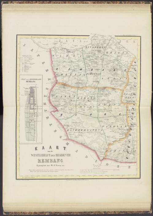 Kaart van de westerhelft der Residentie Rembang, 1858 [cartographic material] / tezamengesteld door W.F. Versteeg ; geteek. d. Cronenberg & Wolff