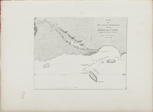 Plan des Iles Louis-Napoleon et de la Riviere des Cygnes (Terres de Leuwin et d'Edels) [cartographic material] / par M. M. L. Freycinet et Heirisson, ans 1801 et 1803