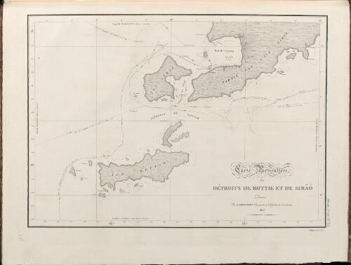 Carte particuliere des Detroits de Rottie et de Simaa [cartographic material] / dressee par L. Freycinet Commandam la Goelette le Casuarina, 1803