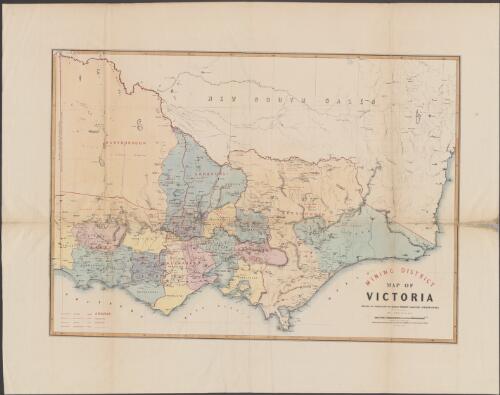 Mining district, map of Victoria [cartographic material] / printed by permission of Charles Whybrow  Ligar. Esqre. Surveyor General ;  lithographed at the Department of Lands & Survey Melbourne, Victoria, March 31st 1865