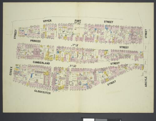 [Street map of part of Sydney's central business district bounded by Argyle Street in the north, Gloucester Street in the east, Essex Street in the south, and Upper Fort Street in the west, c. 1879?] [cartographic material]