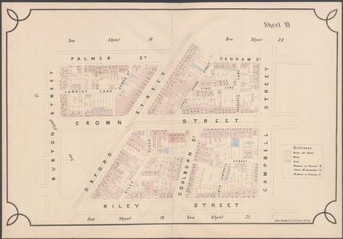 Street map of parts of the suburbs of Surry Hills and Darlinghurst