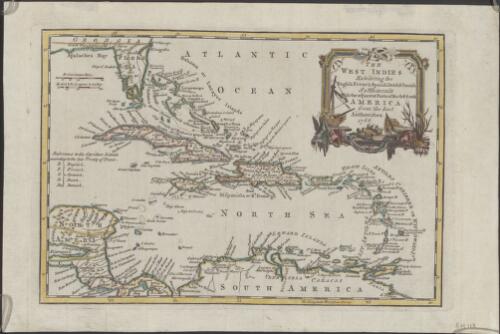 The West Indies exhibiting English, French, Spanish, Dutch & Danish settlements with the adjacent parts of North and South America [cartographic material] : from the best authorities