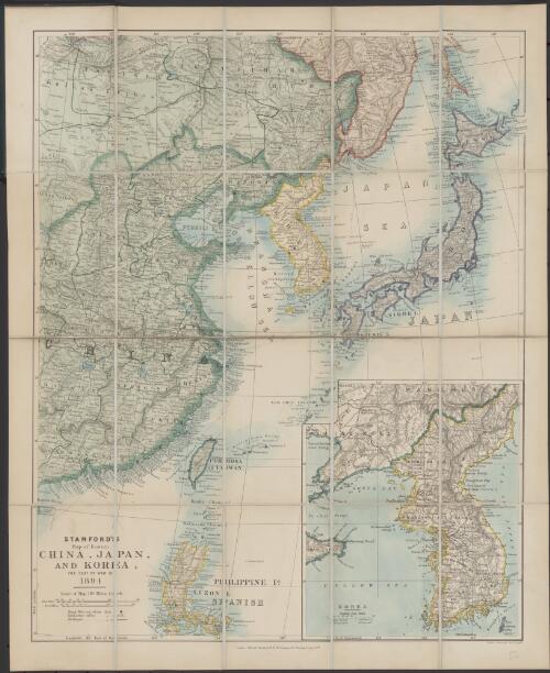 Stanford's map of eastern China, Japan and Korea [cartographic material] : the seat of war in 1894
