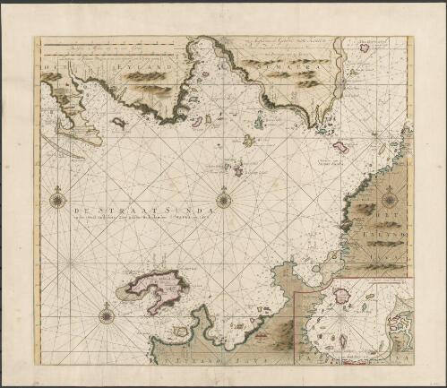 De Straat Sunda in de Oost-Indische Zee tussen de Eylanden Sumatra en Java [cartographic material]