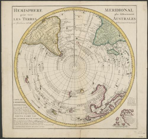 Hemisphere meridional pour voir plus distinctement les terres Australes [cartographic material] / par Guillaume del'Isle de l'Academie Rle. des Sciences