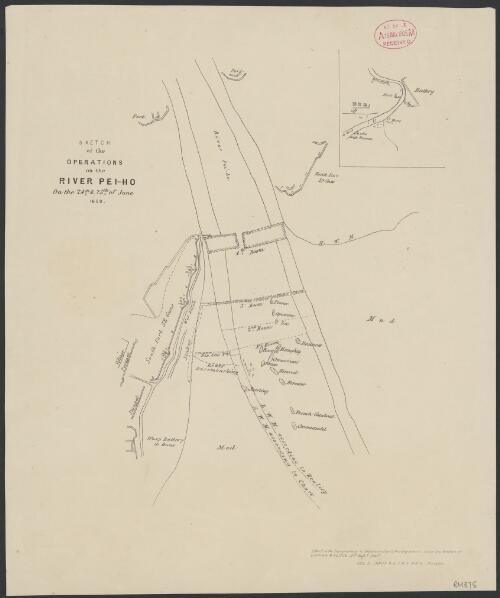 Sketch of the operations on the River Pei-ho on the 24th & 25th of June, 1859 [cartographic material]