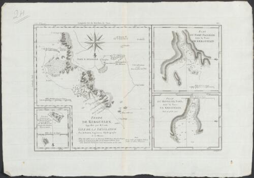 Terre de Kerguelen [cartographic material] : appellʹee par M. Cook, Isle de la Dʹesolation / par M. Bonne, Ingʹenieur-Hydrographe de la Marine ; Scattaglia sc