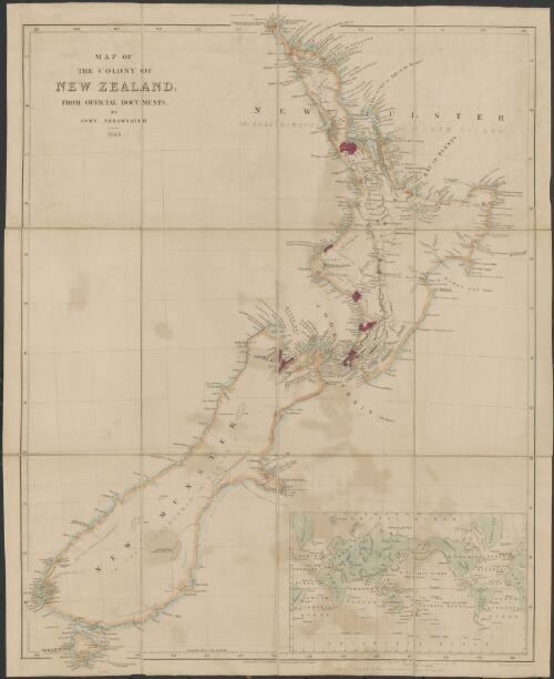 Map of the colony of New Zealand from official documents [cartographic material] / by John Arrowsmith 1844
