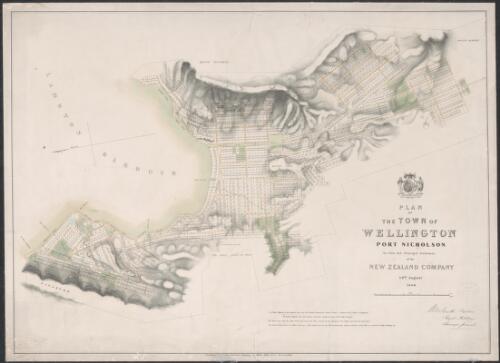 Plan of the town of Wellington, Port Nicholson [cartographic material] : the first principal settlement of the New Zealand company, 14th August, 1840