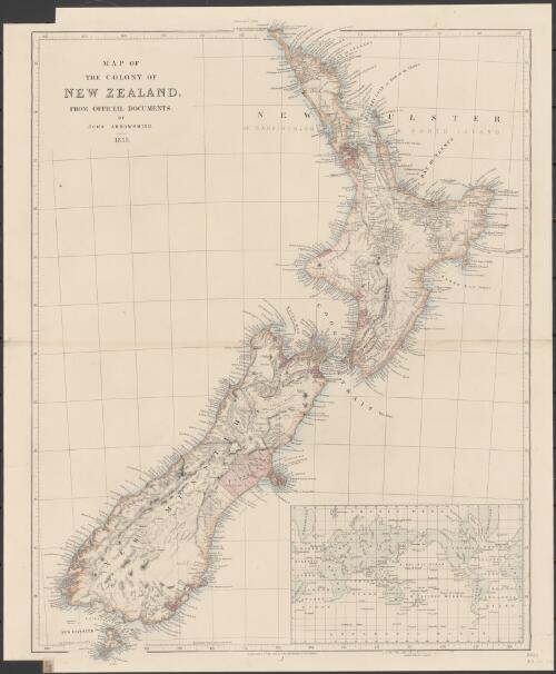 Map of the colony of New Zealand from official documents [cartographic material] / by John Arrowsmith, 1853