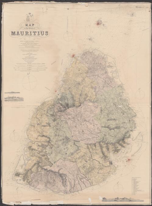Map of the island of Mauritius [cartographic material] / compiled from the Government triangulation estate plans, title deeds, & from many other sources by A. Descubes, Public Works Department, Mauritius