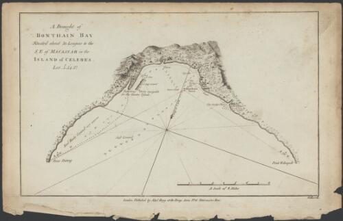 A draught of Bonthain Bay situated about 30 leagues to the S.E. of Macassar in the Island of Celebes [cartographic material] / Walker, sc