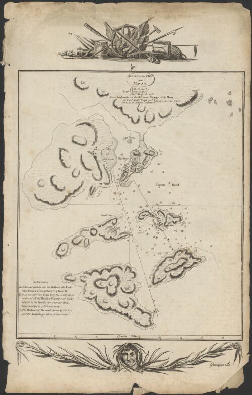 Sketch of Typa and Macao [cartographic material] : Typa, lat. 22 ̊9 N, lon. 113 ̊48 E, varn. 0 19 W, 1780 : it was high water on the full and change of the moon at 5h 15m and at 5.50 in Macao Harbour, the greatest rise 6 feet / Grainger, sc