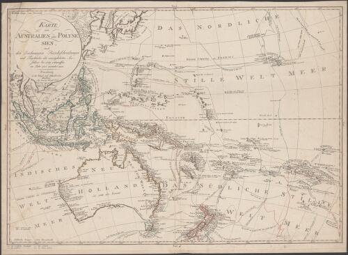 Karte von Australien oder Polynesien [cartographic material] : nach den Zeichnungen, Reisebeschreibungen und Tagebücher der vorzüglichsten Seefahrer bis 1789 entworffen im Jahr 1792, vermehrt 1808