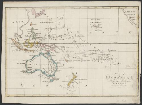 Oceania [cartographic material] : sulla projezione di Mercatore / dell' A.B. Borghi