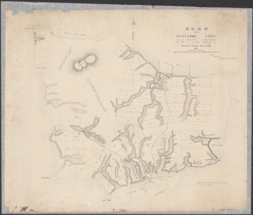 Plan of the settlers lots and the ground cultivated for the use of the publick on Norfolk Island, 1794 [cartographic material] / signed C. Grimes, Depty. Surveyor General