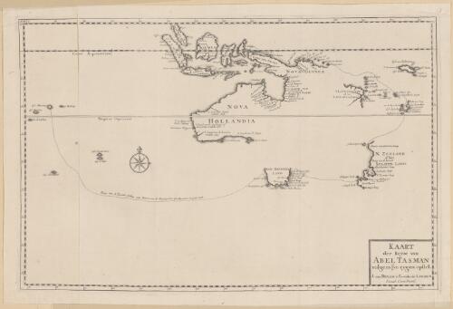 Kaart der Reyse van Abel Tasman volgens syn eygen opstel [cartographic material] / J. van Braam et G. onder de Linden, Excud. Cum Privil
